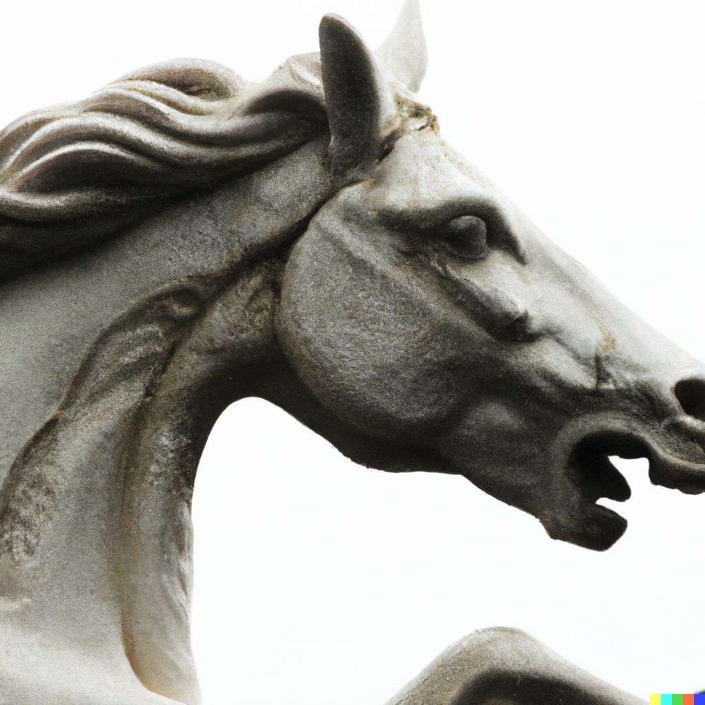 a horse, sculpture